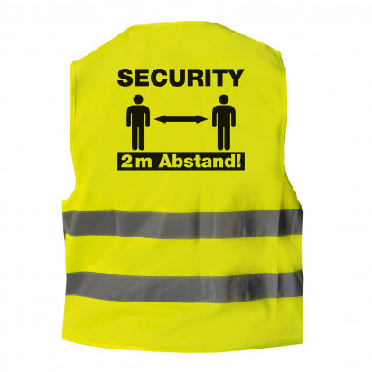 Warnweste Security 2 Meter Abstand - eigenes Logo vorne