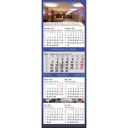 4 Block-Wandkalender Combi 7, 7 Monate auf einen Blick