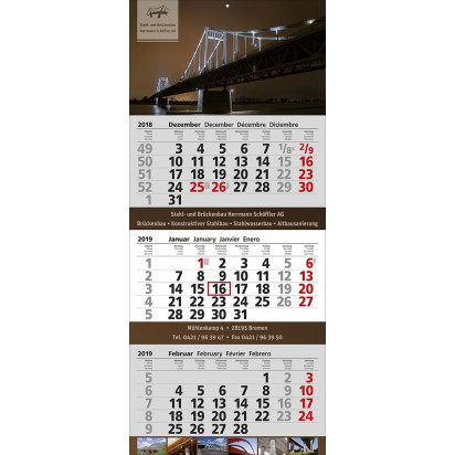 3 Block-Wandkalender XXL 3, extgra groß, für Postversand
