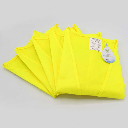 Baumwoll Textil-Warnweste gelb *MAX* mit 4 Reflexstreifen