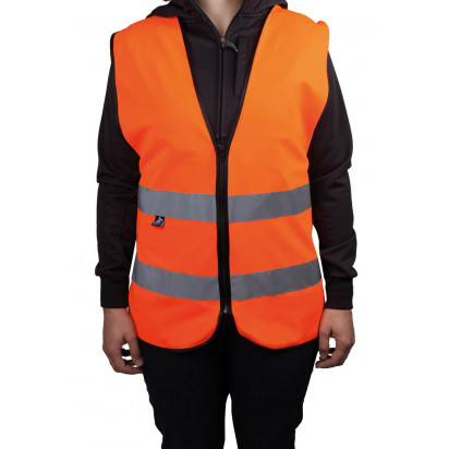 orange 4business Warnweste mit schwarzem Saum