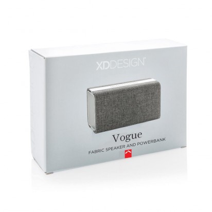 Vogue Lautsprecher und Powerbank mit Stoffbezug