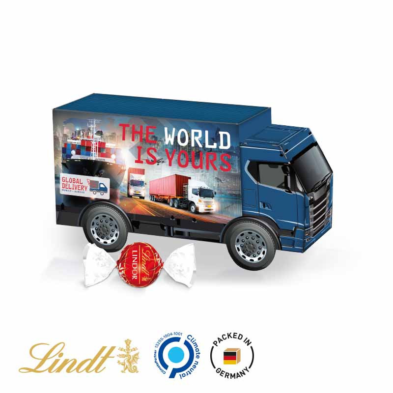 LKW Präsent Vollkartonhülle Lindor Weihnachten