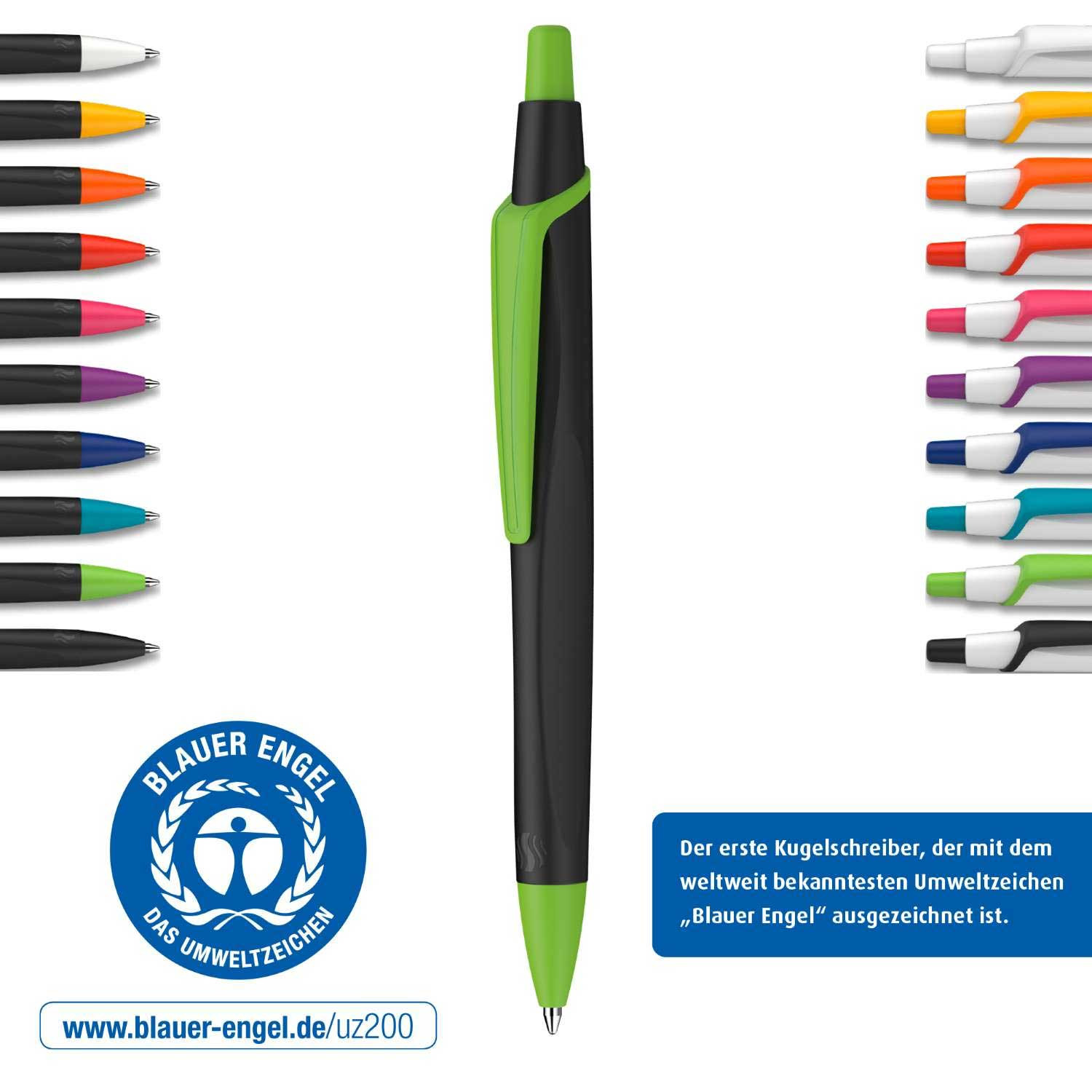 sortiert Schneider 131886 Reco Kugelschreiber aus recyceltem Kunststoff, ausgezeichnet mit Der blaue Engel, Schreibfarbe: blau 