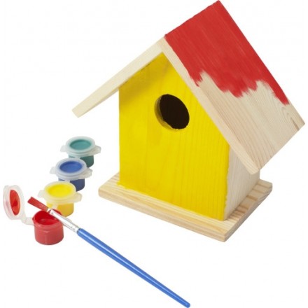 Holz-Vogelhaus Kolibri mit Malset