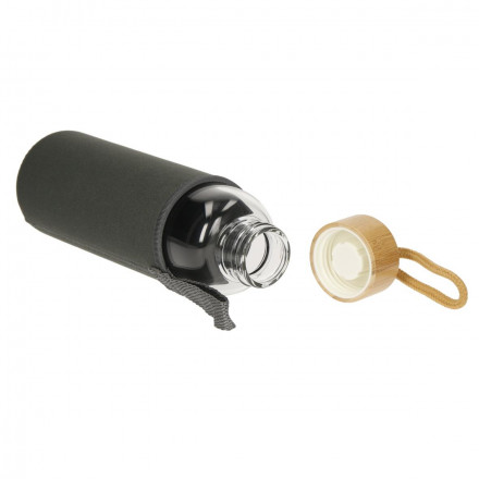 Glasflasche mit Hülle Bamboo 0,55 l