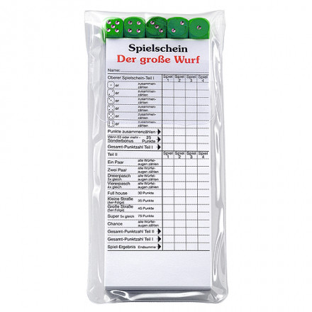 Würfelspiel Der große Wurf im Etui 