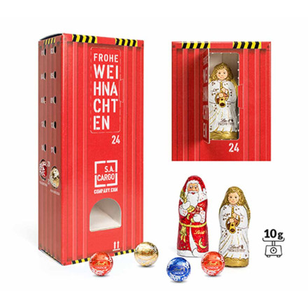 Lindt Lindor Adventsspender "Turm" mit Hohlfigur