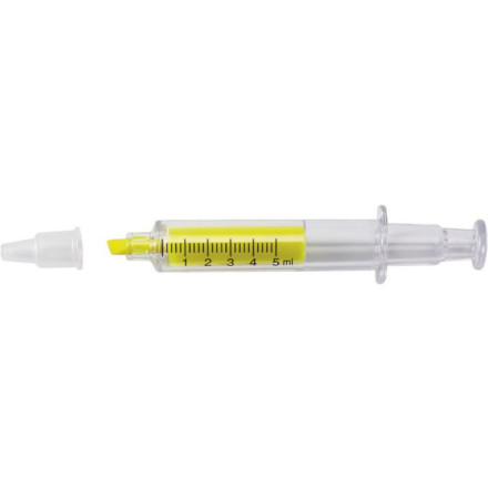 Textmarker gelb in Spritzenform