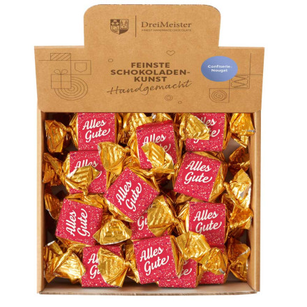 Nougat-Happen im Display | Banderole "Alles Gute"