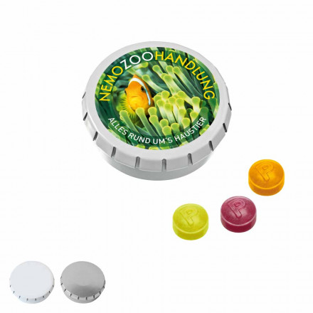 Super-Mini-Drück-mich-Dose mit Pulmoll Pastillen, 22g
