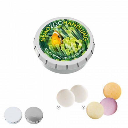 Super-Mini-Drück-mich-Dose mit mentos, 22g