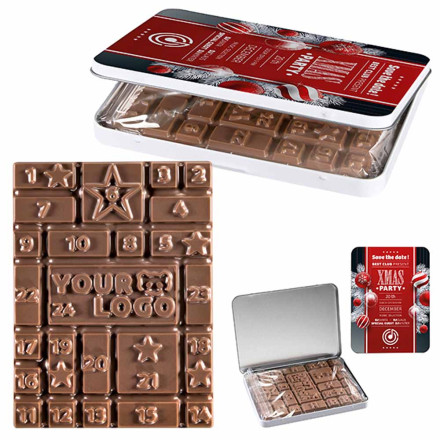 Adventskalender Mini Dekordose - Sonder-Adventskalender-Schokoladentafel