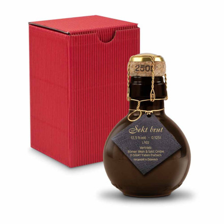 Origineller Sekt schwarzer Anhänger - im Geschenkkarton, 125 ml