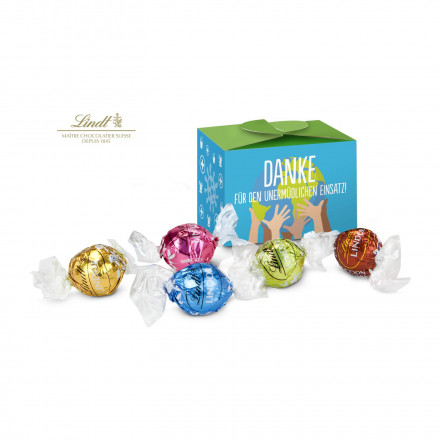 Lindt süßes Danke, Pralinenschachtel mit Globus, 5 Lindorkugeln