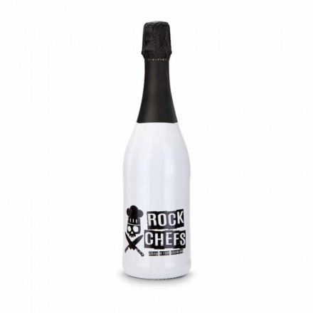 Sekt Cuvée - Flasche weiß-lackiert, 0,75 l