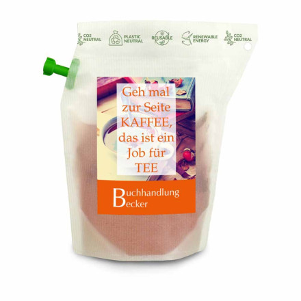 Werbe-Tee Tasty Berry, wiederverwendbarer Brühbeutel | ind. Etikett
