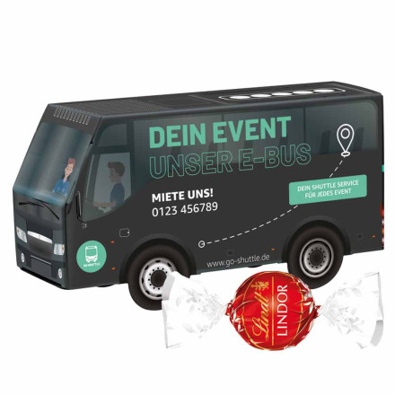 3D-Präsent Bus Lindt LINDOR Milchkugeln