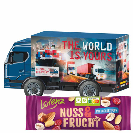 3D-Präsent LKW Lorenz Nuss & Frucht