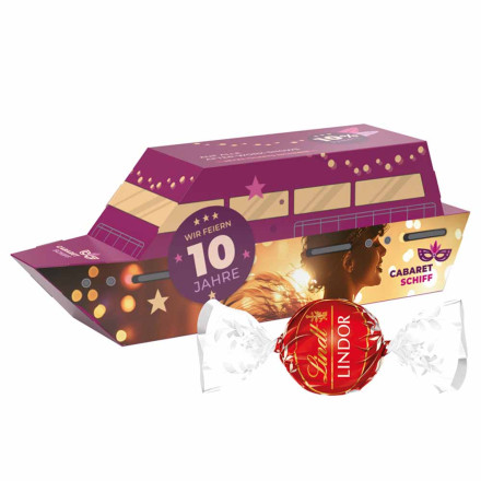 3D-Präsent Schiff Lindt LINDOR Milchkugeln