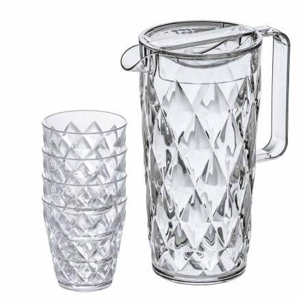 Koziol Crystal Kanne 1,6l mit 4 Becher 250ml | Koziol Thermoplastic
