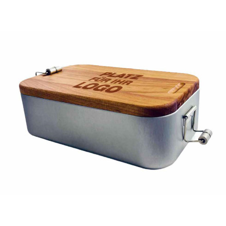 Lunchbox mit Holzdeckel | inkl. Werbeeinbrand