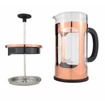 Milu French Press-Set Glas-Edelstahl Kupfer | Premium-Qualität