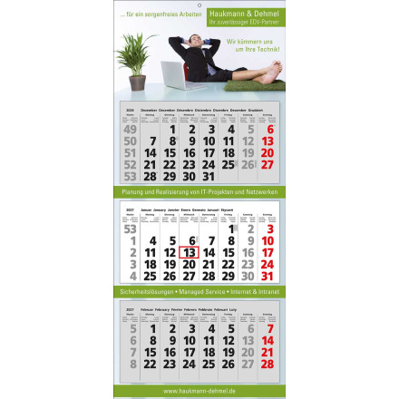 3 Block-Wandkalender Classic 3 | 7-sprachig