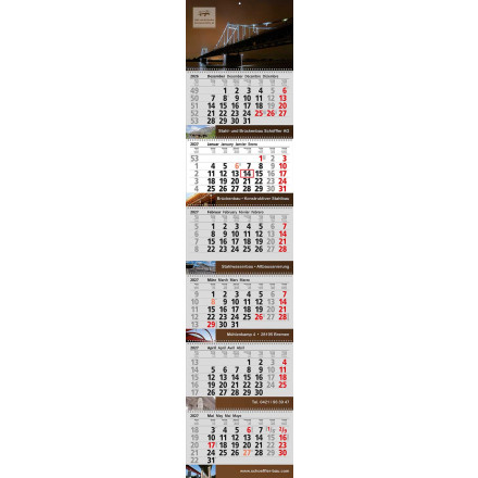 6 Block-Wandkalender Exclusiv 6 | mit Wire-O-Bindung
