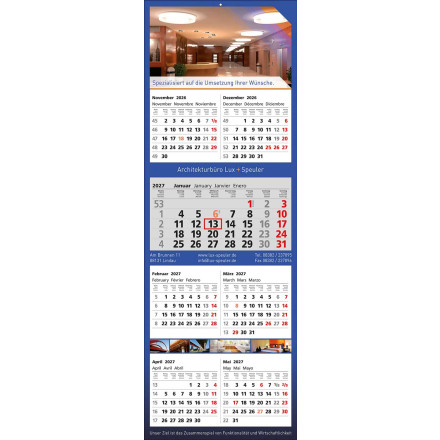 4 Block-Wandkalender Combi 7 | 7 Monate auf einen Blick