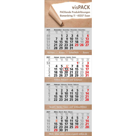 4 Block-Wandkalender XXL 4 | extra groß | für Postversand