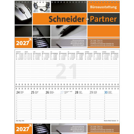 Quer-Terminplaner Business-Premium | blau