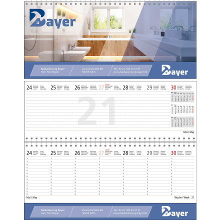 Quer-Terminplaner Business-Exclusiv 2 plus 6-sprachig