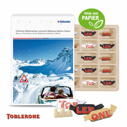 Adventskalender mit TOBLERONE gemischt, Inlay aus Papier