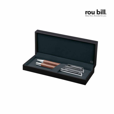rou bill® Tizio  Set im Etui | Drehkugelschreiber + Rollerball