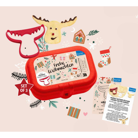 koziol Pascal S + Rudolf Lunchbox + Ausstecher + XMAS Sticker + Rezepteinleger | Organic Bio-Circular