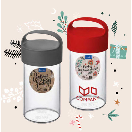 koziol Buddy Drink 500 ml Trinkflasche + XMAS Sticker | Organic Bio-Circular