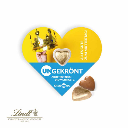 Schokokarte "Herz" mit Lindt Herz