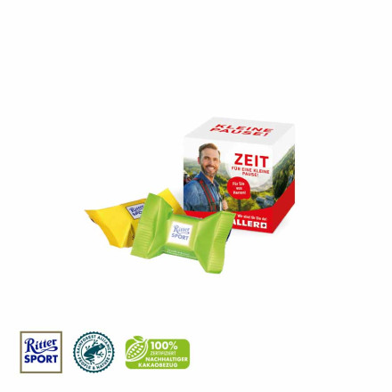 Werbewürfel mit Ritter SPORT Schokowürfel