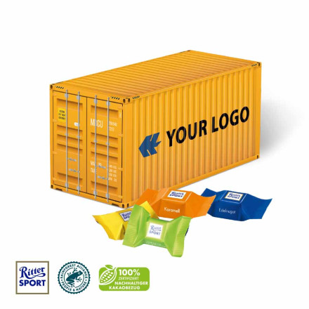3D Präsent "Container" mit Ritter SPORT Schokowürfel