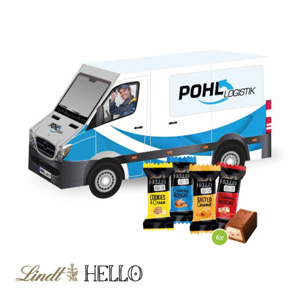 3D Präsent "Transporter" mit Lindt HELLO Mini
