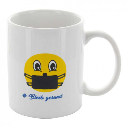 Tasse Smilie "Bleib Gesund" | Magic-Motivwechsel | individualisierbar 