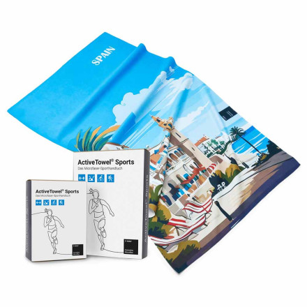 ActiveTowel® Sports | inkl. 4c Werbedruck | Faltschachtel Standard-Schuber