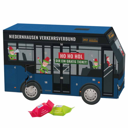 Adventskalender Bus  Ritter SPORT Schokowürfel