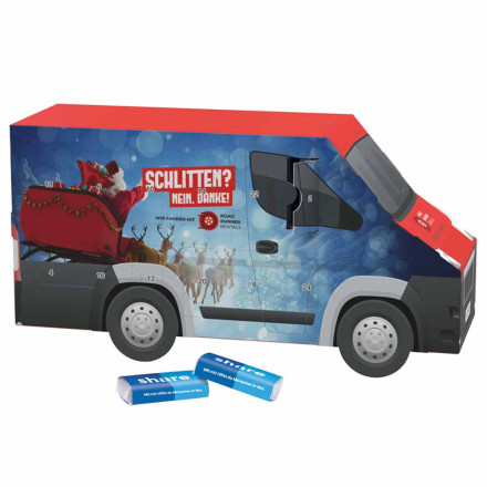 Adventskalender Transporter share Schokotäfelchen
