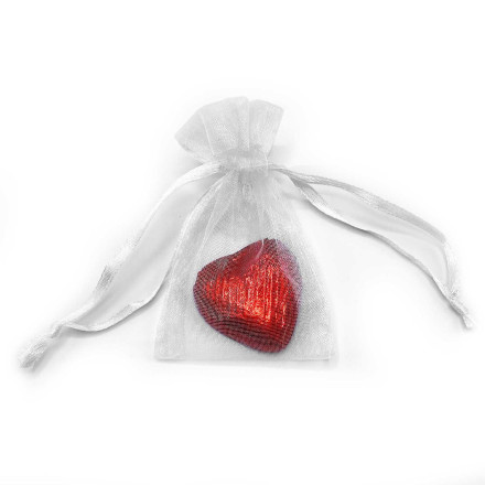 Organzasäckchen Single Heart | ohne Werbekarte