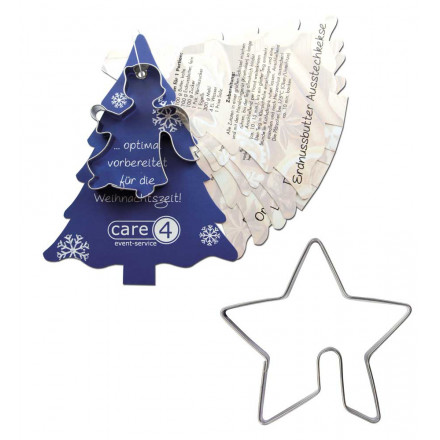 Backförmchen mit Rezeptblock Tannenbaum Engel