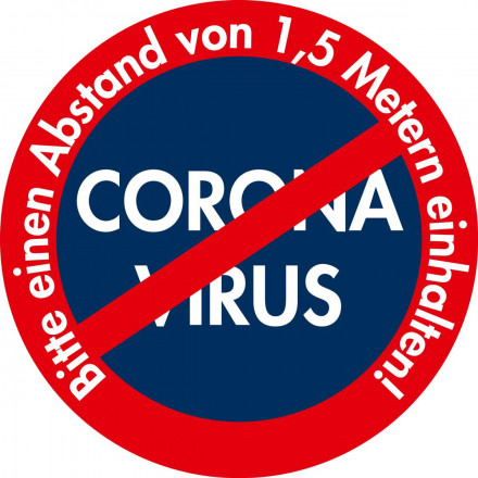 Bodenaufkleber Abstand halten - R9 Rutschfestigkeit