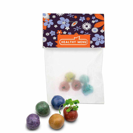 Bunte Mini Flower-Balls mit Samen - Ostern