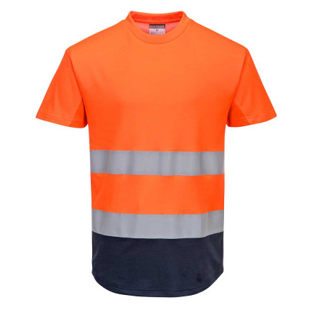 Zweifarbiges Mesh T-Shirt